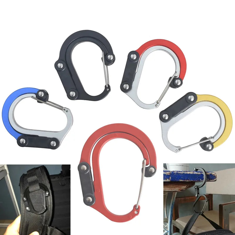 Hybrid Gear Clips Multi-function Swivel Buckle D-Type Carabiner Non-Locking Strong Clip
